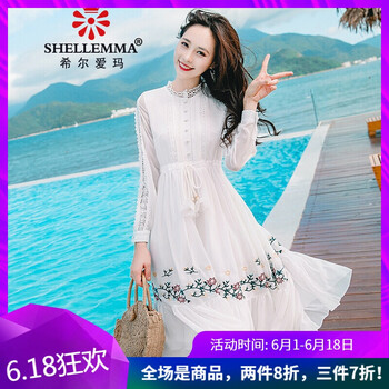 希爾愛瑪（SHELLEMMA） 碎花 繡花 連衣裙