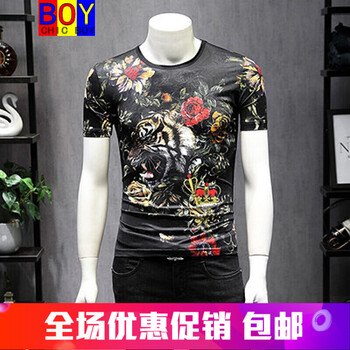CHIC BOY 短袖 男士T恤 9號色19515黑色 