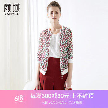 顏域（YANYEE） 圓領(lǐng) 長袖 女 短外套 印花