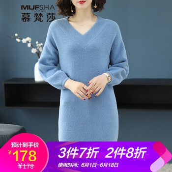 大碼女貂絨絨毛衣