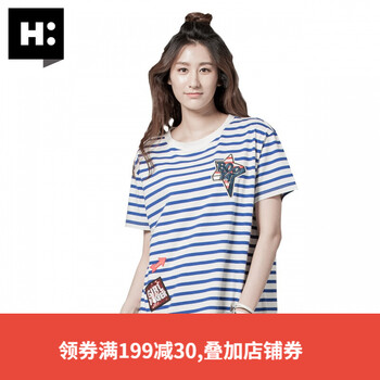 H:CONNECT 印花，貼布 短袖 T恤 女 圓領(lǐng)