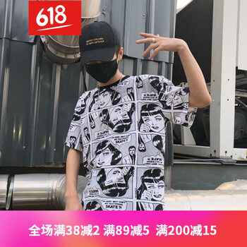 其他品牌 五分袖 男士T恤 漫畫(huà)款 