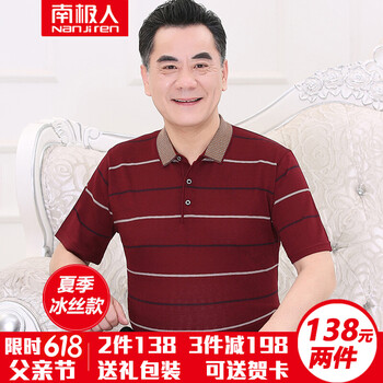 南極人（Nanjiren） 短袖 男士T恤 D263酒紅 
