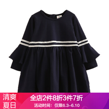 童裝藍(lán)色條紋裙