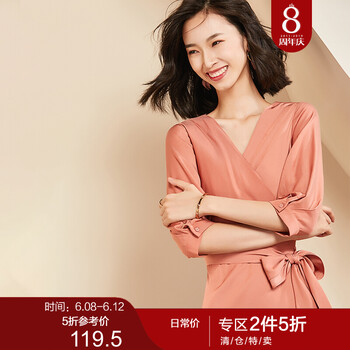 梵希蔓（vimly） 純色 不對稱，紐扣 連衣裙