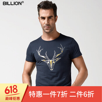 BILLION 短袖 男士T恤 深藍(lán)色 