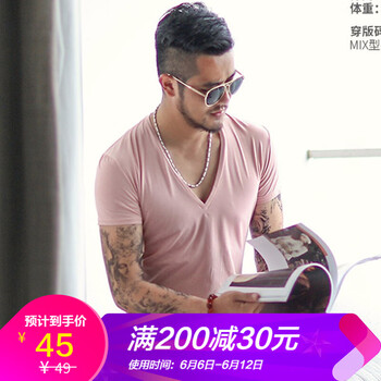 型男會社MIXLIMITED 短袖 男士T恤 粉紅） 