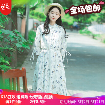 復(fù)古印花裙，讓你清涼一夏