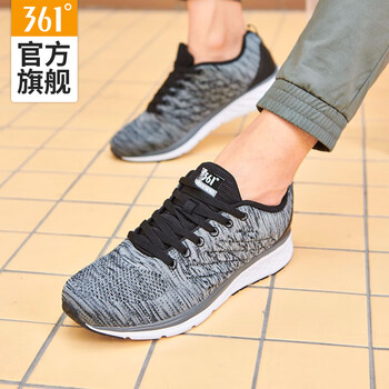 361度跑步鞋烏黑色/10U中灰 39