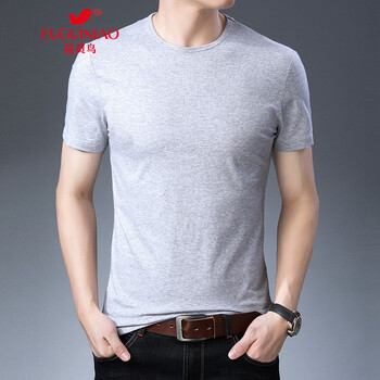 富貴鳥(niǎo)（FUGUINIAO） 短袖 男士T恤 9801款圓領(lǐng)灰色 