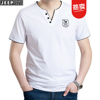 吉普（JEEP） 短袖 男士T恤 TS0081白色 