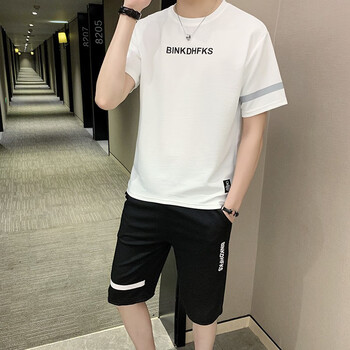 婭目（yamu） 五分袖 男士T恤 黃色 