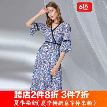 時(shí)尚英倫真絲連衣裙