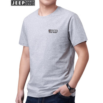 吉普（JEEP） 短袖 男士T恤 灰色 XL，L，XXXL，M，XXL