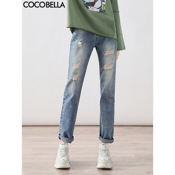 COCOBELLA  直筒褲 女 長褲 牛仔褲