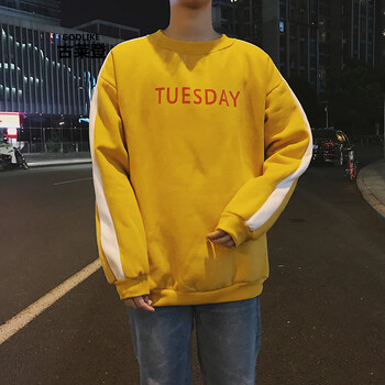 古萊登（GODLIKE） 長袖 男士T恤 黃色 XL，L，XXXL，XXL，M