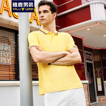 雅鹿男裝（YALU UOMO） 短袖 男士T恤 鵝黃 