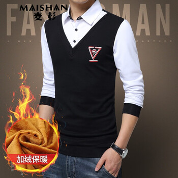 麥杉（MAISHAN） 長袖 男士T恤 黑色-加絨 XL，L，XXXL，XXL，M