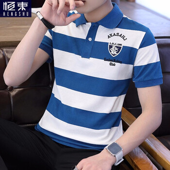 恒束（hengshu） 短袖 男士T恤  湖藍色 