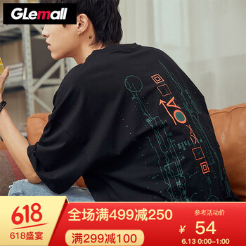 Glemall 短袖 男士T恤 黑色-oversize版型，喜歡修身拍小一碼 