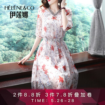 伊蓮娜（Helene & co） 碎花 拼接，印花，立體裝飾 連衣裙