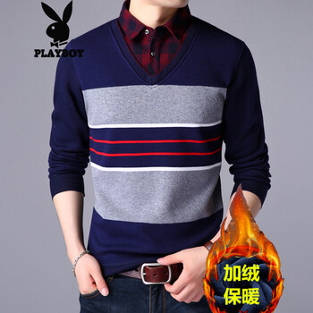 花花公子（PLAYBOY ESTABLISHED 1953） 長袖 男士T恤 15328紅色 