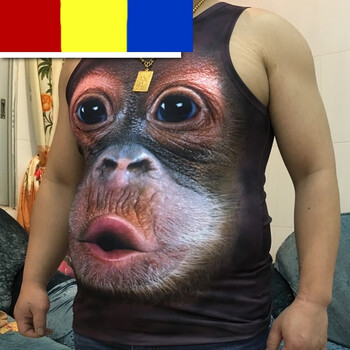 美黛遇 無(wú)袖 男士T恤 3940大猩猩猴子 