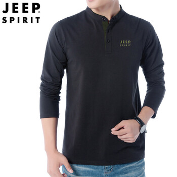 吉普（JEEP） 長(zhǎng)袖 男士T恤 黑色 XL，L，XXL，XXXL，M