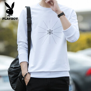 花花公子（PLAYBOY ESTABLISHED 1953） 長袖 男士T恤 1840白色 