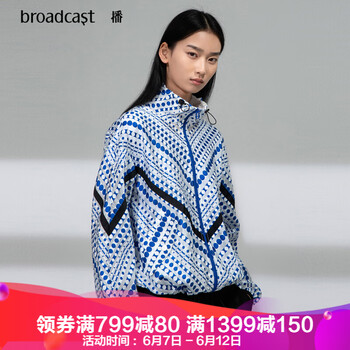 播（broadcast） 高領(lǐng) 長(zhǎng)袖 女 短外套 拼接，撞色