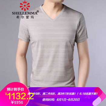 希爾愛瑪（SHELLEMMA） 短袖 男士T恤 2201駝色 