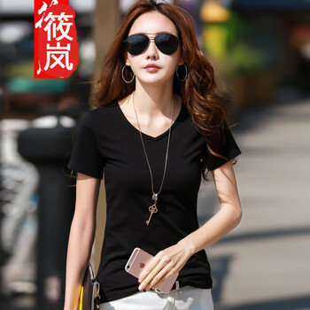 筱嵐（XIAOLAN） 立體裁剪 短袖 T恤 女 V領(lǐng)