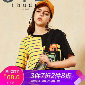 伊布都（ibudu） 印花 短袖 T恤 女 圓領(lǐng)
