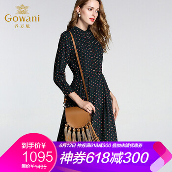 喬萬尼 圓點(diǎn) 拉鏈 連衣裙