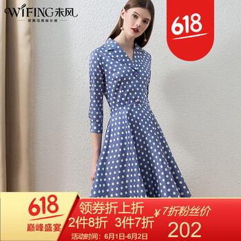 波點襯衫棉女