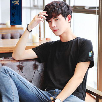 聞鶯語(yǔ) 短袖 男士T恤 T1617黑色 