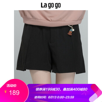 lagogo 高腰 直筒褲 女 短褲 休閑褲