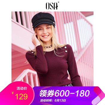 OSA 紐扣 短袖 T恤 女 圓領(lǐng)