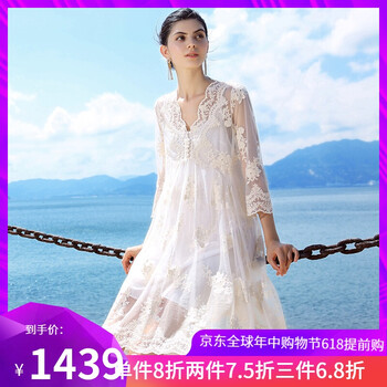 紀(jì)詩哲（GIEVSZHE） 純色 繡花，蕾絲 連衣裙