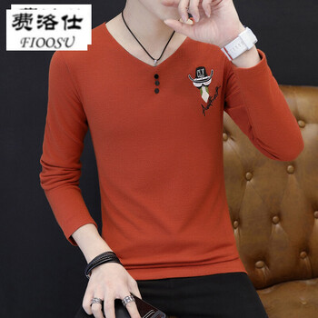 費洛仕（FIOOSU） 長(cháng)袖 男士T恤 306橘色 