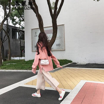 春麗珠（Chunlizhu） 純色 口袋，不對稱(chēng) 連衣裙