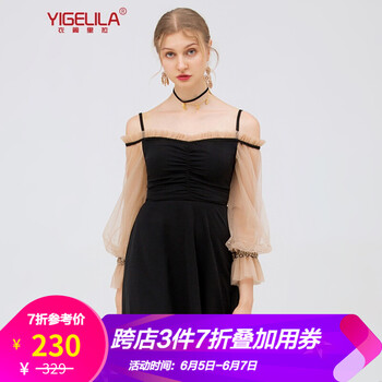 透明網(wǎng)紗連衣裙
