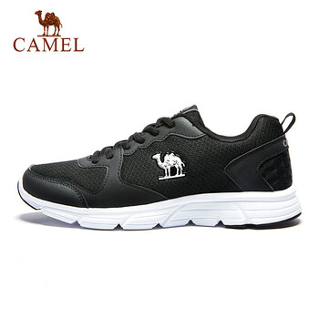 駱駝（CAMEL）跑步鞋黑色網(wǎng)面  女款A(yù)71357604 