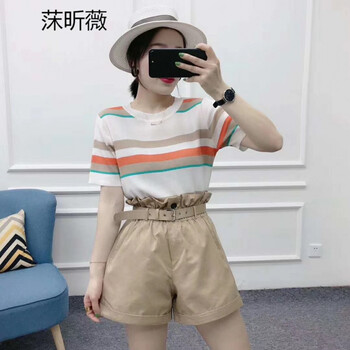 莯昕薇（muxinwei） 拼色 短袖 T恤 女 圓領(lǐng)