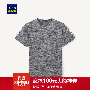 海瀾之家（HLA） 短袖 男士T恤 中灰花紋BF 