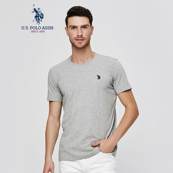 U.S. POLO ASSN. 短袖 男士T恤 淺灰色 