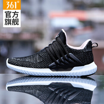 361度跑步鞋烏黑色/粉玫紅 35，36，37，38，39，40