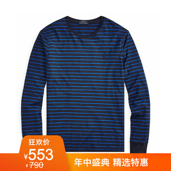 Polo Ralph Lauren 長(zhǎng)袖 男士T恤 B89-深藍(lán)條紋 