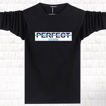 晛茗威（XIANMINGWEI） 長(zhǎng)袖 男士T恤 黑色 PE 4XL，5XL，L，M