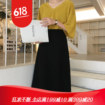 一字露肩半身裙，微胖女孩的福音